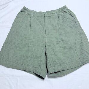 aerie Sage Green Guaze Elastic Waist Shorts - Size S